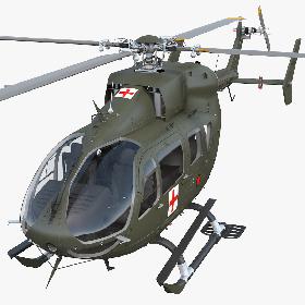 3D Eurocopter H-72 Lakota Rigged